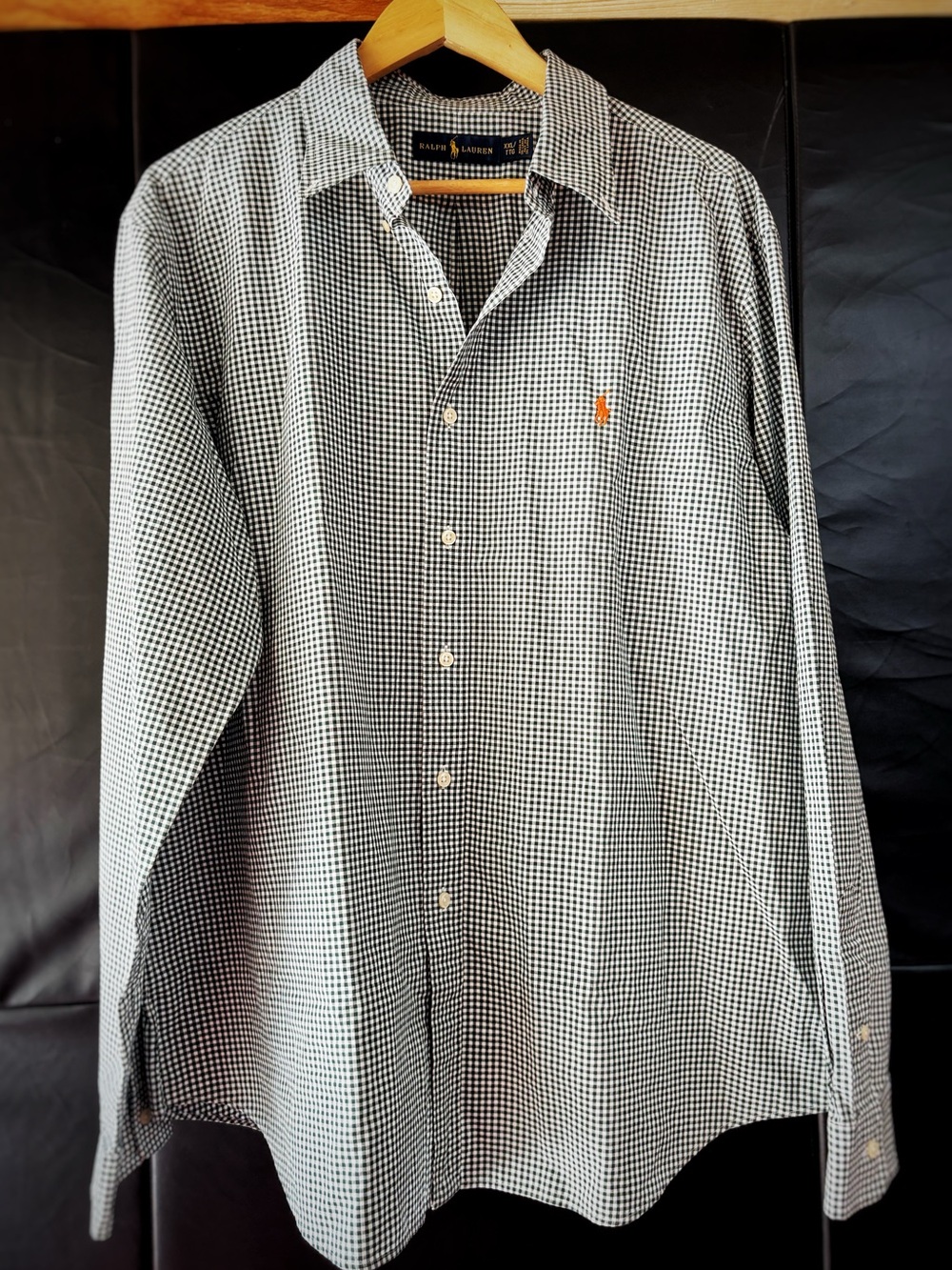 Ralph Lauren | Gingham Micro-Check Button-Down Shirt - Women's XXL, Green/White